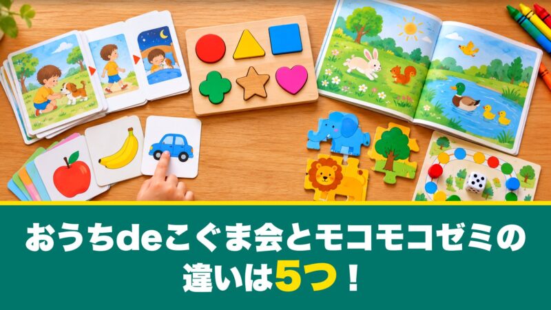 おうちdeこぐま会とモコモコゼミの違いは5つ！料金や教材の中身を比べて紹介！ 